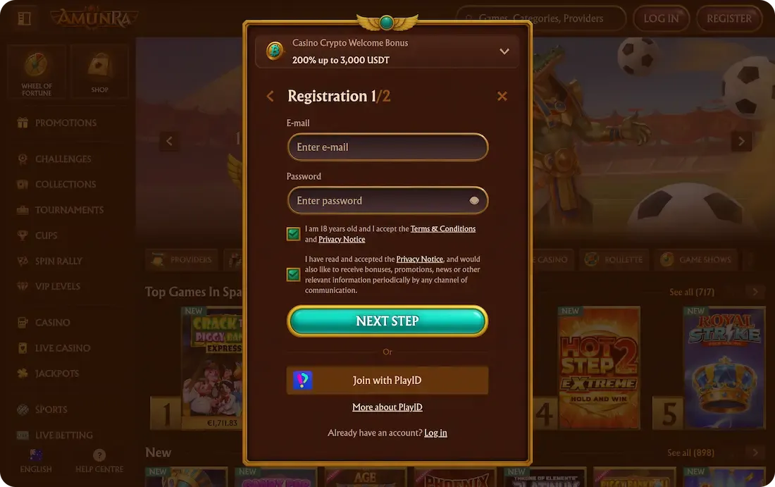 amunra casino registration