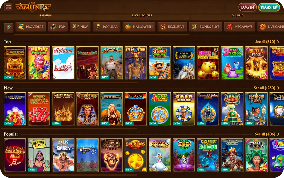Amunra Casino Games